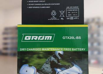 Akumulator motocyklowy GROM Y/GTX20L-BS 12V 18Ah 270A P+