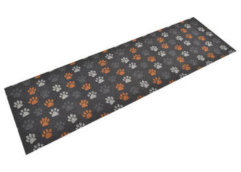 Dywanik kuchenny wzór w odciski łapek 60x180 cm aksamitny WM-136574