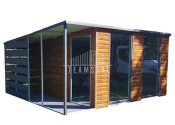 SCHOWEK - DOMEK OGRODOWY 3m x 4m + wiata 1m spad TS510