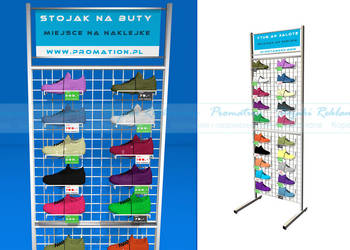 Ekspozytor na buty do sklepu | stojak reklamowy na obuwie