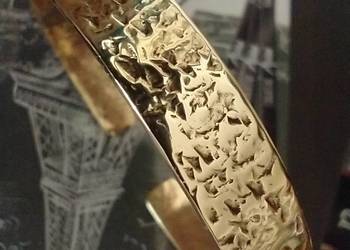 Złota bransoletka czysty mosiądz metaloplastyka rękodzieło