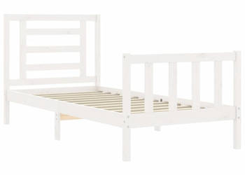 Rama łóżka bez materaca biała lite drewno sosnowe 90x200 cm WM-3192867