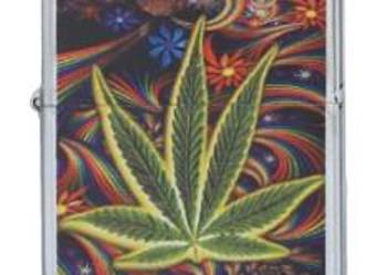 Zapalniczka Benzynowa Gentelo z Motywem Liścia Konopi
