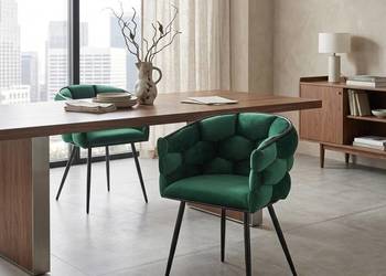 Krzesło Tapicerowane Aya, Butelkowa Zieleń, Wysyłka 24H, Dostawa 0zł!