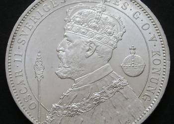 Szwecja 2 korony 1897 - SREBRO -  Oscar II - stan 1/2