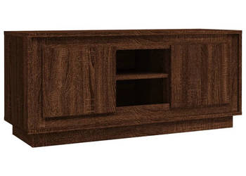 Szafka pod TV brązowy dąb 102x35x45 cm materiał drewnopochodny WM-819867