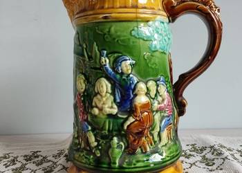 Dzbanek kufel ceramiczny Antique Boch Freres Keramis Majolica
