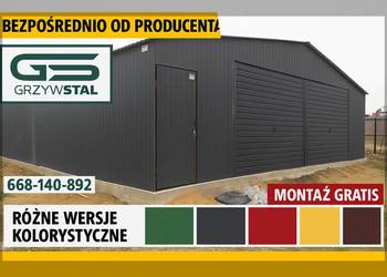 Garaż blaszany Grafitowy  Garaże Magazyn Wiata   – GRZYWSTAL