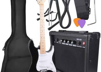 Gitara Elektryczna z Piecykiem Gitarowym Pokrowiec + kabel + struny + kostk