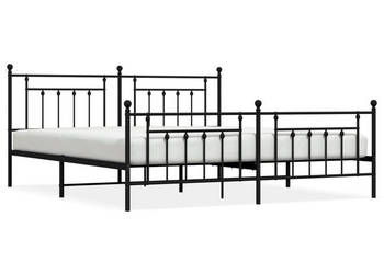 Łóżko Metalowe Czarne Rama Łóżka Ze Stelażem 200x200cm WM-353562
