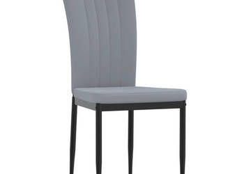 Krzesła stołowe 4 szt. jasnoszare obite aksamitem WM-326104