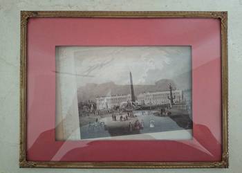 Ozdobna mosiężna ramka secesja wypukłe szkło 18,3x24,3cm vintage zdjęcie