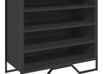 Szafka na buty czarna 80x38x78 cm materiał drewnopochodny WM-848649
