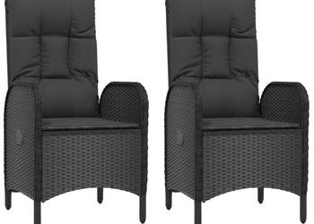 vidaXL Krzesła ogrodowe, 2 szt., polirattan, czarne(SKU:310561)