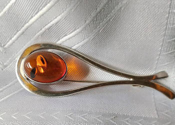 stara srebrna broszka, piękna