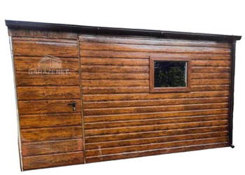 SCHOWEK DOMEK OGRODOWY 4m x 3m SPAD W PRAWO DRZWI OKNO DREWNOPODOBNY GB298
