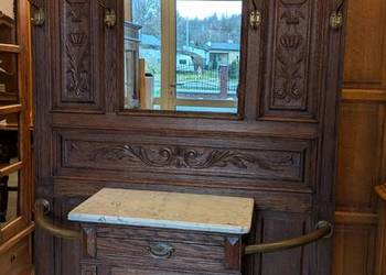 Piękna dębowa garderoba,wieszak secesyjny-sklep Dąbrowa Górnicza