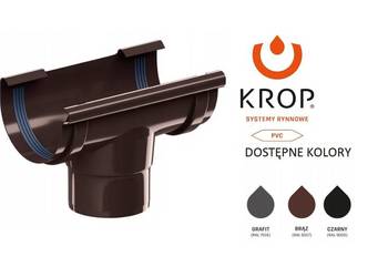 KROP Rynny PCV System LEJ SPUSTOWY BRĄZ 100/90