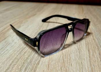 Piękne męskie okulary lub unisex nowość 2026 kwadratowe czarne fioletowe