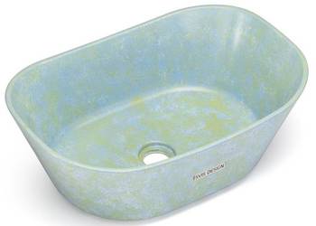 Umywalka 50 cm LIBRA BASIC   GRANITE niebieski i zielony