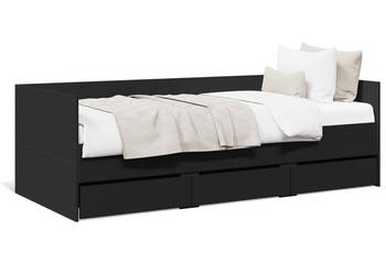 Łóżko dzienne z szufladami bez materaca czarna 75x190 cm WM-3280833