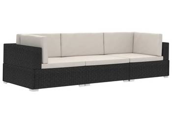 vidaXL 3-częściowa sofa ogrodowa z poduszkami, rattan PE,(SKU:47264)
