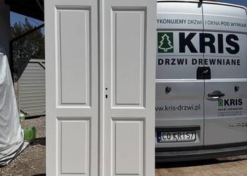 DRZWI wewnętrzne DREWNIANE OD RĘKI dwuskrzydłowe białe
