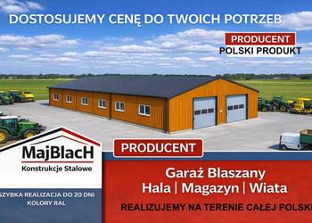Drewnopodobny Garaż Blaszany Dwuspadowy – Hala  - Magazyn – Maj-BlacH