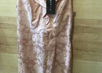 Elegancka sukienka 38 M 40 L pudrowy róż mohito chrzciny