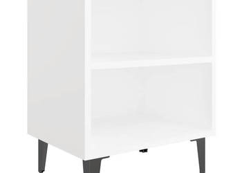 Szafka nocna z metalowymi nóżkami biała 40x30x50 cm WM-805797