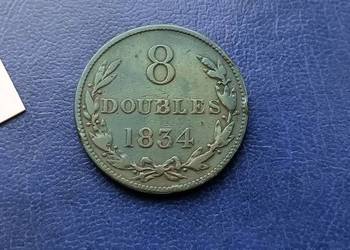 Stare monety 8 doubles 1834 Guernsey