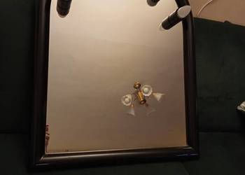 Lustro do makijażu z oświetleniem w stylu Vintage w oprawie drewno 60x80cm