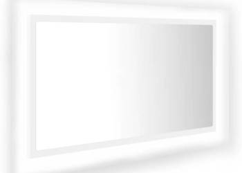 Lustro łazienkowe z LED białe 80x85x37 cm akryl WM-804924