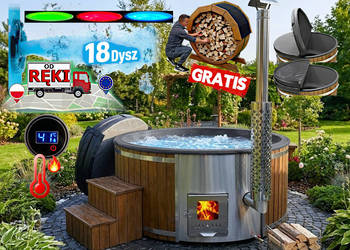 BALIA Ogrodowa Jacuzzi 200 cm PIEC WEWNĘTRZNY AKRYL 8 osob 18 DYSZ + GRATIS