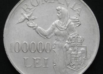 RUMUNIA 100000 LEI 1946 - KRÓL MICHAŁ - SREBRO