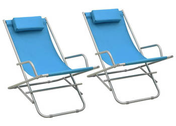 Bujane krzesła 2 szt. stal niebieskie WM-310340