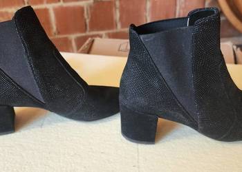 Skórzane buty Mauro Teci Zamsz czarne r. 37 wkładka 24 cm ręcznie robione