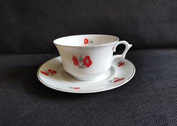 Stara Śląska porcelana Giesche Art Deco 1930 filiżanka Łucja Maki