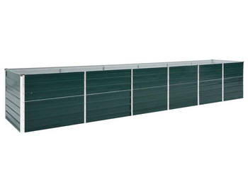 Podwyższona donica z galwanizowanej stali 480x80x77 cm zielona WM-47069