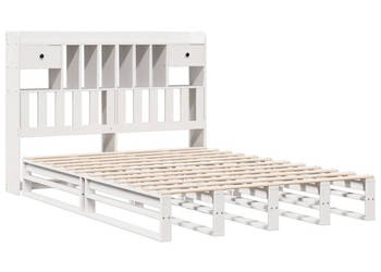 Łóżko z regałem bez materaca białe sosnowe 140x190 cm WM-3323987