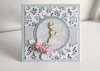 Kartka ręcznie robiona Komunia Święta handmade dla dziewczyn Kartka ręcznie robiona Komunia Święta handmade dla dziewczyn