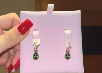 Kolczyki Swarovski zielony kamień