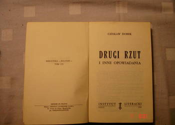 Czesław Dobek - "Drugi rzut i inne opowiadania"