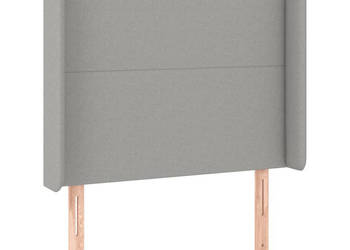 Zagłówek do łóżka z LED jasnoszary 93x16x118/128 cm tkanina WM-3123750