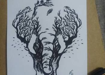 Rysunek: słoń - cienk - blok t. A4 250 g/m2