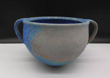 Artystyczna Misa Ceramiczna z Uchwytami Sygnowana UNIKAT Wabi-Sabi/Fat Lava