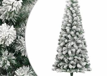 vidaXL Sztuczna choinka zawiasowa, ośnieżona, 240 cm（SKU:358383）