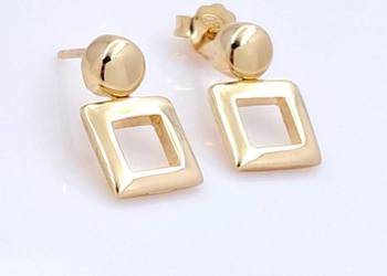 WYPRZEDAŻ !-30% Kolczyki Złote pr.585 Kwadraty na sztyftach Z-1072 WYPRZEDAŻ !-30% Kolczyki Złote pr.585 Kwadraty na sztyftach Z-1072