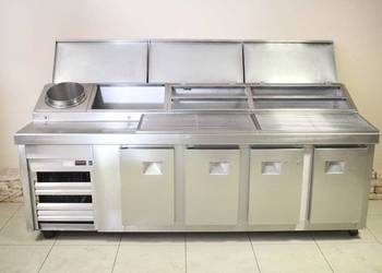 Stół chłodniczy gastronomiczny 260 cm - z nadstawką na GNy