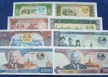 LAOS Kolekcjonerskie Banknoty Zestaw - 8 szt UNC